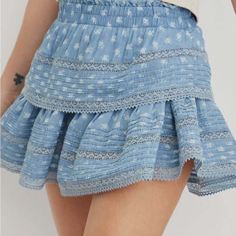 Aerie Women's Blue and White Skirt